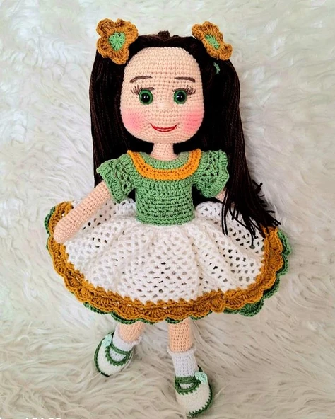 Güz Çiçeği Bebek Amigurumi Organik Oyuncak - 1