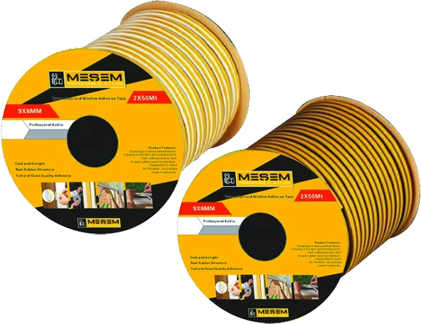 MEŞEM KAPI VE PENCERE FİTİL BANTI BEYAZ-SARI 100 MT 1621