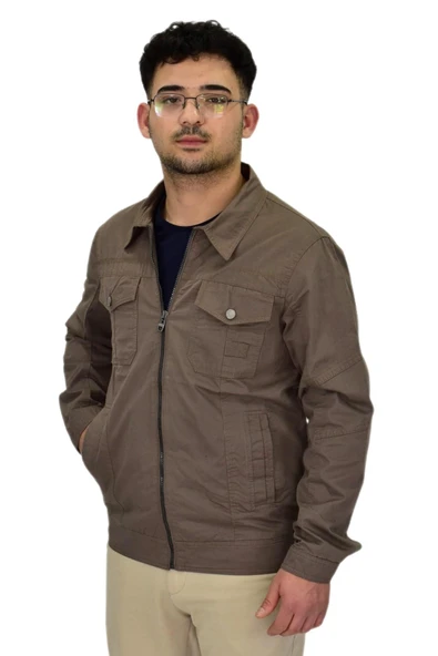 Erkek Mevsimlik Kanvas Spor Mont 8002 BGL-ST04368 - Resim 3