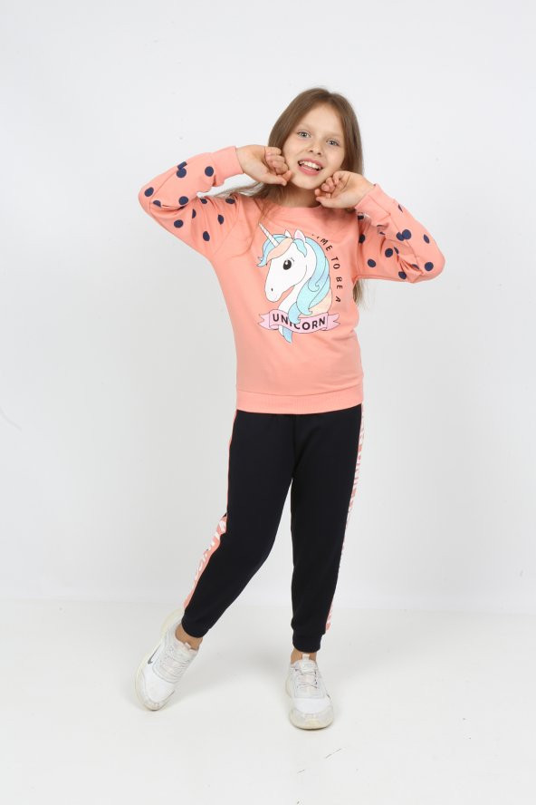 i&k  şımarık kids kız çocuk unicol baskılı  eşofman takımı - 2