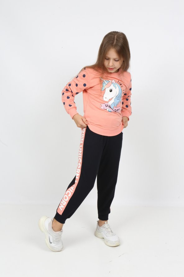 i&k  şımarık kids kız çocuk unicol baskılı  eşofman takımı - 4