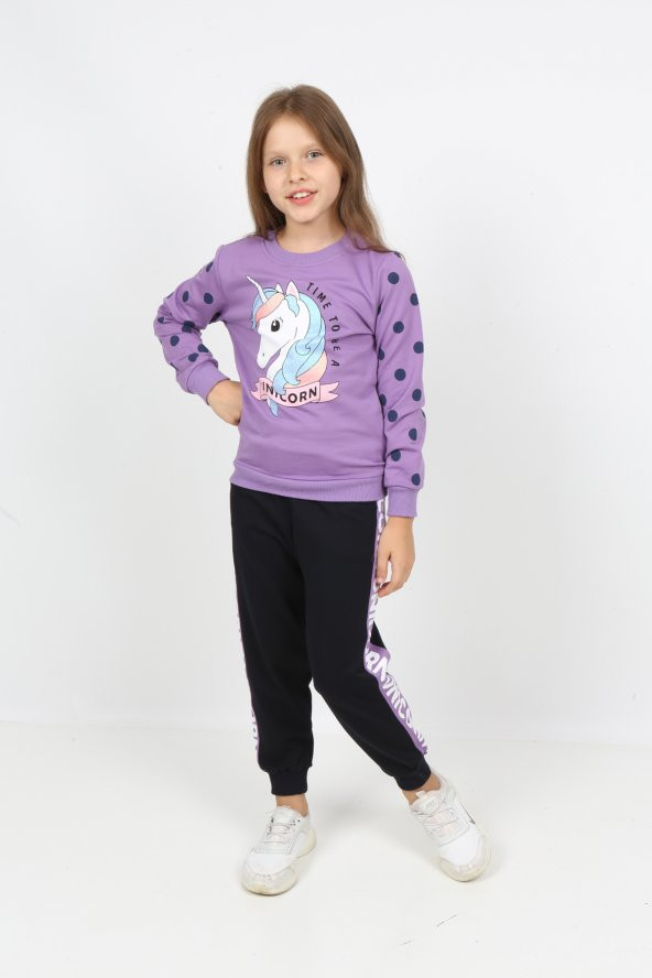 i&k şımarık kids kız çocuk unicol baskılı eşofman takımı - 3