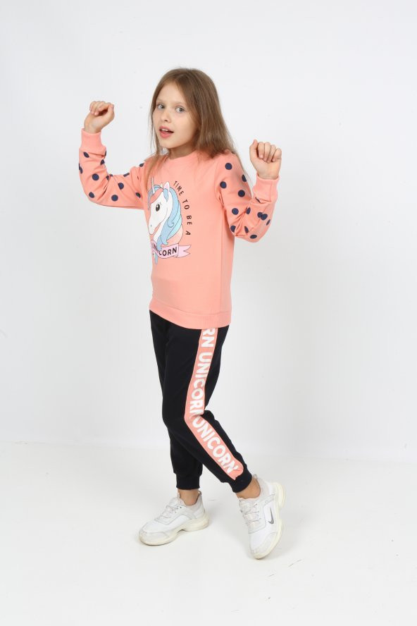 i&k  şımarık kids kız çocuk unicol baskılı  eşofman takımı - 6
