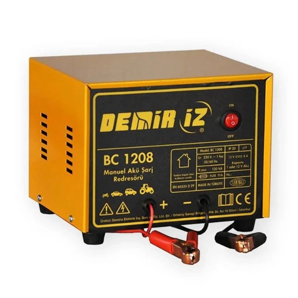 DEMİRİZ MANUEL AKÜ ŞARJ CİHAZI 12 V 8 AH