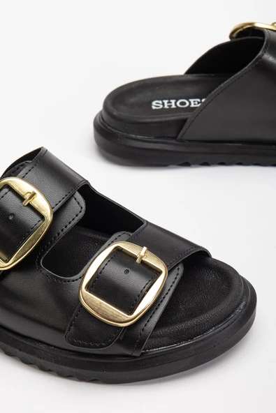 Harmony Çift Tokalı Yumuşak Tabanlı Günlük Siyah Terlik - 3