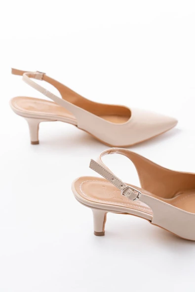 ST-1152 Bej Günlük 7 cm Topuklu Kadın Ayakkabı - Resim 5