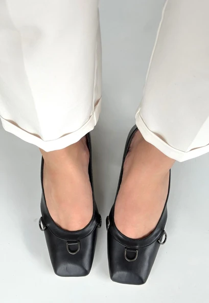 Cande Siyah Cilt Topuklu Ayakkabı - 2