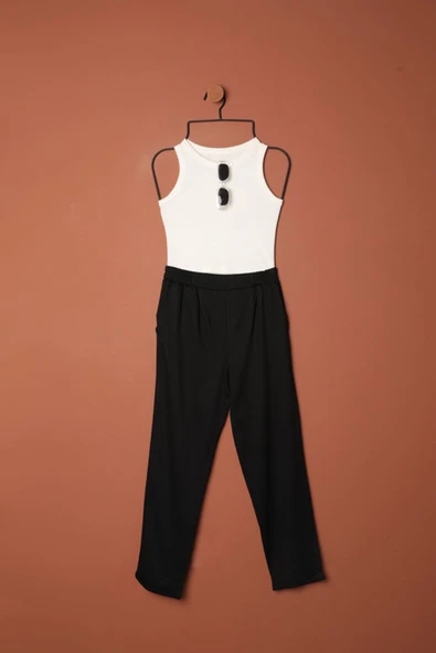 Modal Kumaş Duble Paça Kadın Pantolon-Siyah