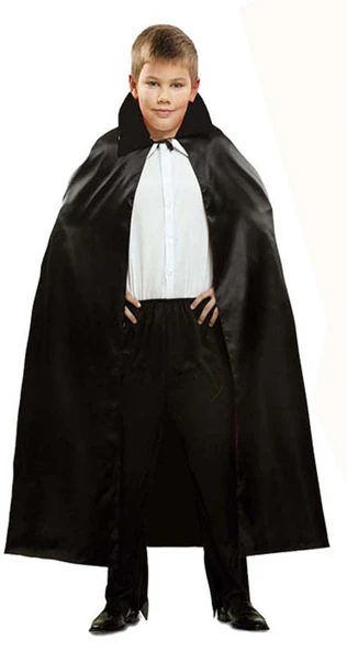 Siyah Renk Yakalı Halloween Pelerini 90 cm - 3