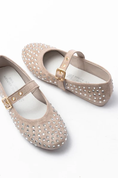 DM-6020 Bej Troklu Baret Tokalı Günlük Kadın Babet - 5