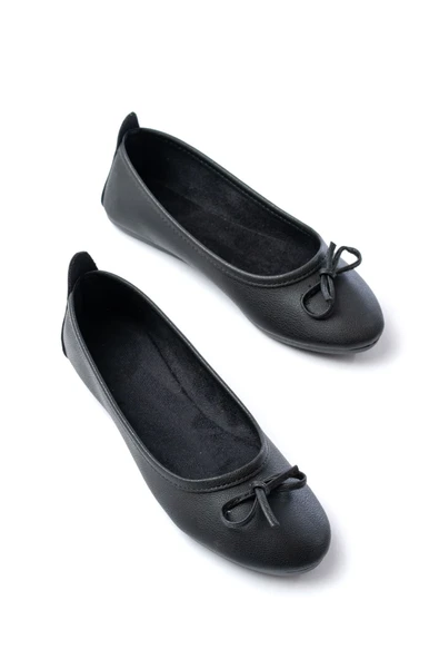 6101 Siyah Günlük  Fiyonklu Kadın Babet - Resim 3