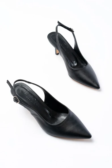 ST-1152 Siyah Günlük 7 cm Topuklu Kadın Ayakkabı - 3