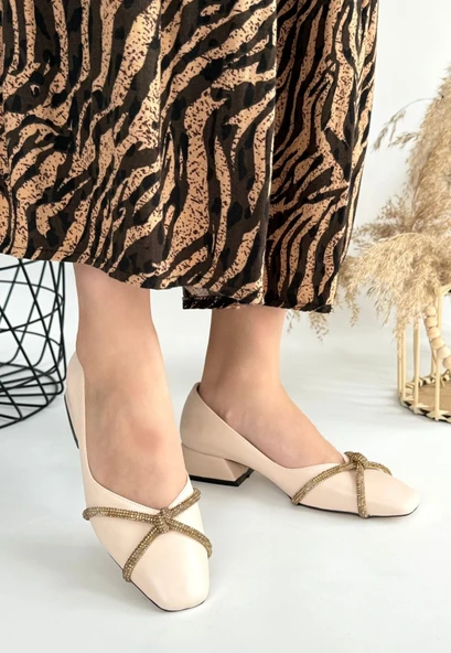 Pety Bej Cilt Topuklu Ayakkabı - Resim 3