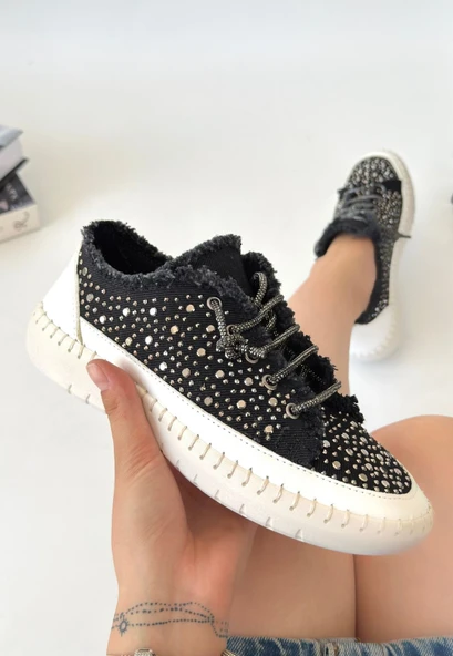 Guji Siyah Kot Bağcıklı Spor Ayakkabı - Resim 8