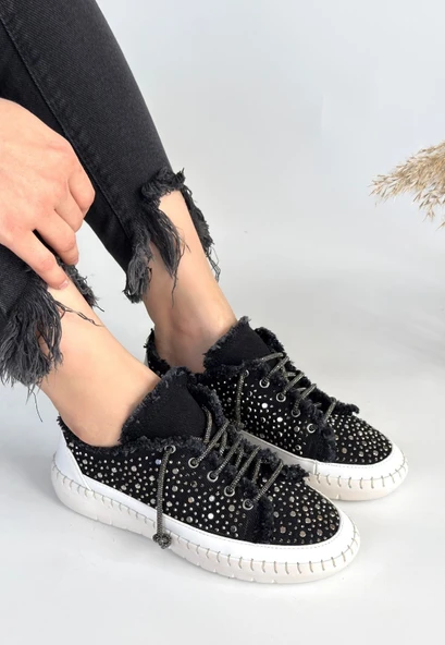 Guji Siyah Kot Bağcıklı Spor Ayakkabı - Resim 2