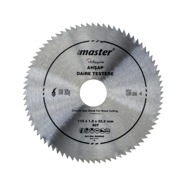 MASTER SUNTA KESME TESTERESİ 115 MM 80 DİŞ ürün görseli