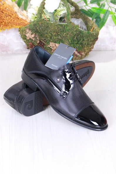 Pierre Cardin 7058 Siyah Rugan Damat Ayakkabısı Takım Ayakkabısı Erkek Klasik Ayakkabı - Resim 4