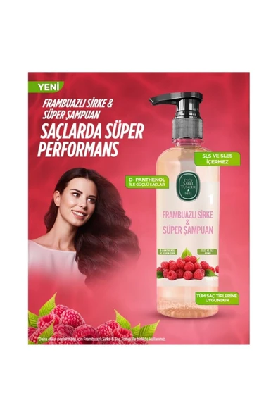 Frambuazlı Sirke Süper Şampuan Seyahat Boy 100 ml X6 - Resim 3