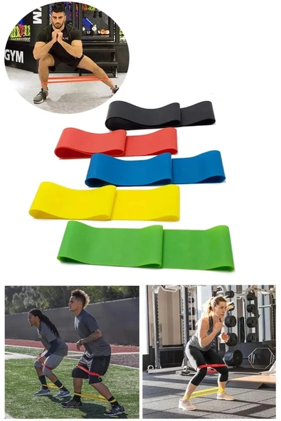 5 Li Set Aerobik Bandı Fitness Egzersiz Plates Direnç Lastiği Crossfit Kas Germe Ve Jimnastik Seti - 4