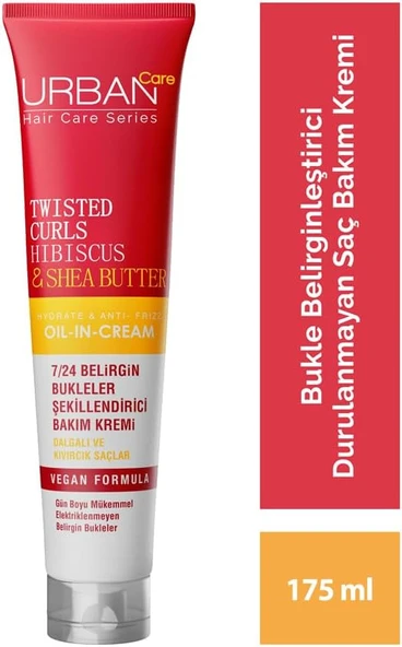 URBAN Care Twisted Curls Hibiscus & Shea Butter Kıvırcık ve Dalgalı Saçlara Özel Durulanmayan Bakım Kremi 175 ml- Vegan - 2