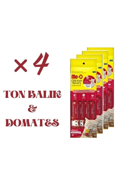 me-o Meo Creamy Treats Sıvı Kedi Ödül Maması 4 Lü Set Ton Balığı&domates Sütü 4x15 gr Toplam 240 gr