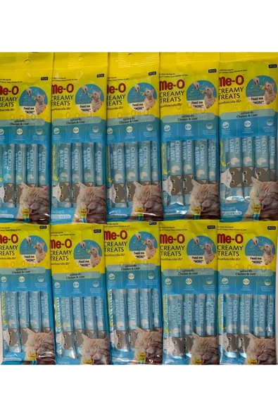 me-o Meo Creamy Treats 10 Lu Set Sıvı Kedi Ödül Maması Tavuklu&ciğerli 4x15 gr Toplam 600 gr