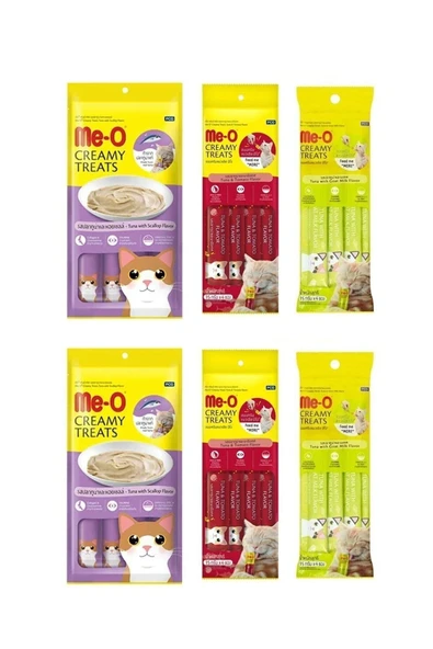 me-o Meo 6'lı Karma Paket(4x15 Gr) Ek Besin Ve Kedi Ödülü - Ödül Maması 360 gr