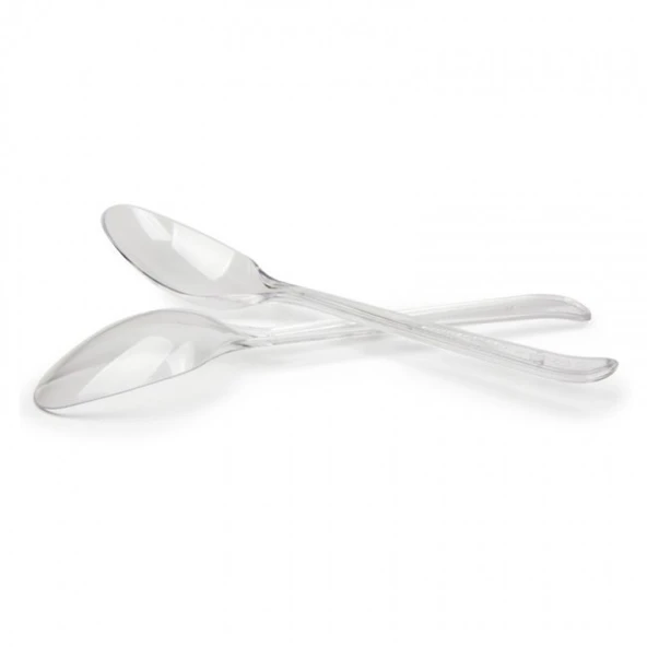 Plastik Kaşık 100'lü Kullan At Şeffaf Plastik Kaşık Eko - 2