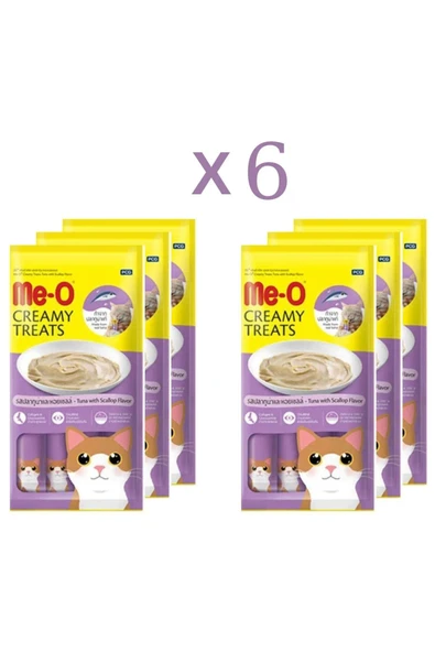 me-o Meo Creamy Treats Sıvı Kedi Ödül Maması 6lı Set Tonbalığı&deniztarağı 6adet 4x15gr Toplam 360gr