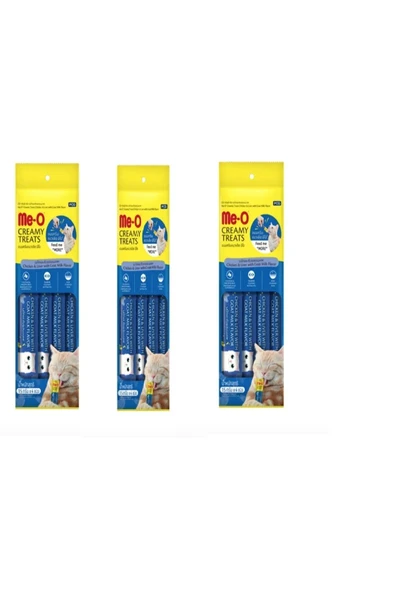 me-o Meo Creamy Tavuk & Ciğer Ile Keçi Sütlü Kedi Ödülü 4x15 Gr 3 Adet