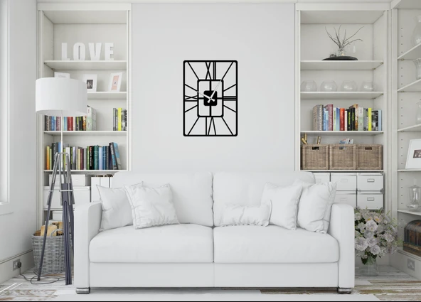Eysa LuxuryTik Dekoratif Metal Duvar Saat 50x50CM - 9