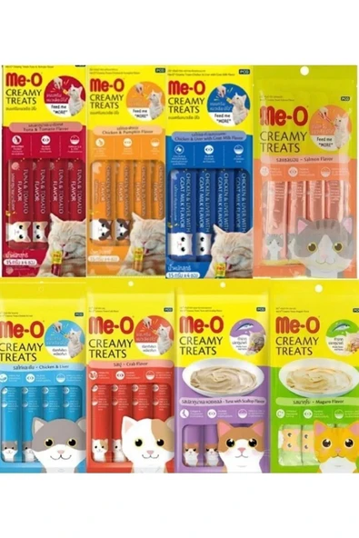 me-o Meo Creamy Treats 8 Li Karma Paket 4x15 gr Ek Besin Ve Kedi Ödülü Toplam 480 gr