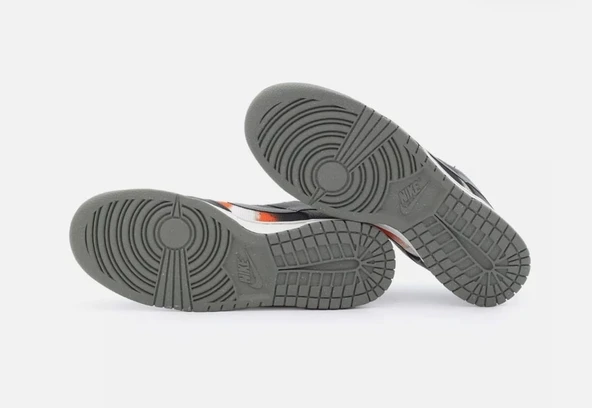 DM0108-001 Nike Dunk Low Graffiti Siyah Kırmızı Gri Turuncu Tie-Dye Khaki (Erkek) - 6