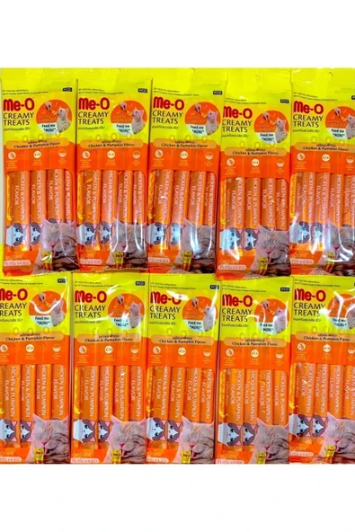 me-o Meo Creamy Treats 10 Lu Sıvı Kedi Ödül Maması Tavuk bal Kabağı 4x15 gr Toplam 600 gr