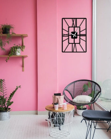 Eysa LuxuryTik Dekoratif Metal Duvar Saat 50x50CM - 7