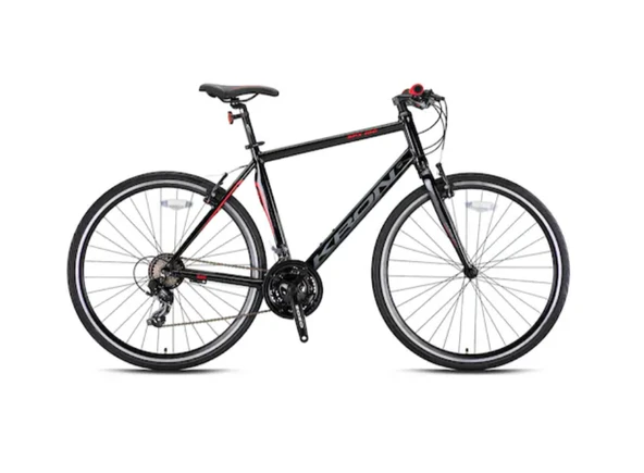 KRON SPX 100 28 JANT 21 VİTES V FREN SHİMANO SİSTEM ŞEHİR BİSİKLETİ 22" SİYAH-KIRMIZI/FÜME(KRN21-607)
