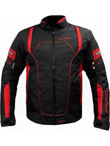 Anger Plus 4 Mevsimlik Korumalı Motosiklet Montu Yeni Sezon Siyah Kırmızı