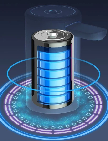 Şarjlı Damacana Su Pompası,USB Type-C 1200 mAh Otomatik İçme Suyu Pompası, Beyaz - 5