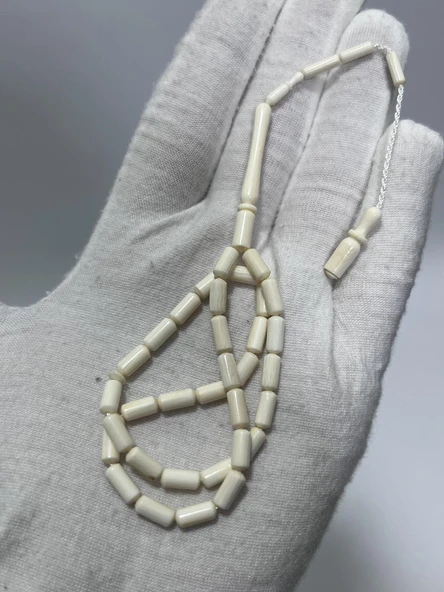 Kesme Fildişi Tesbih 5,65 Gram - Koleksiyonluk Fil Dişi Tespih - Resim 3