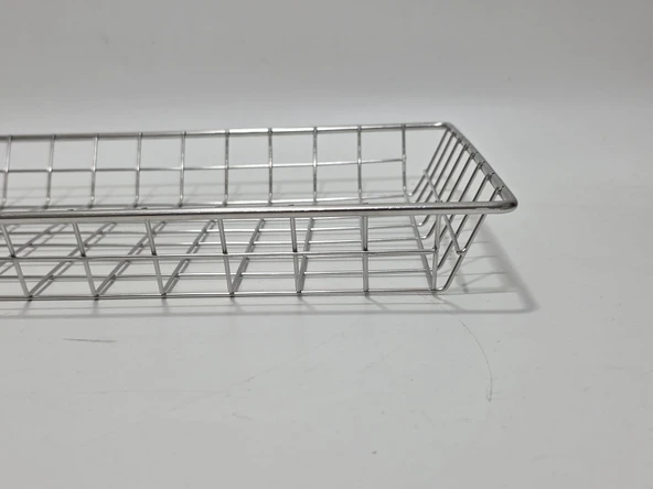 Paslanmaz Çelik Metal Sepet 49,5x25,5x4,5cm (1 Adet) - 6