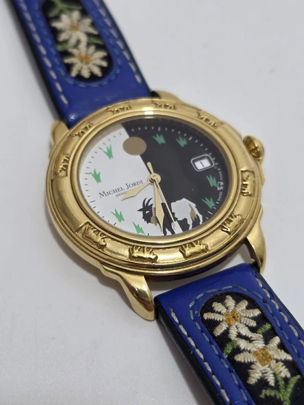 Michel Jordi 36mm Atın Kaplama Deri Kordon Kadın Kol Saati 2.El