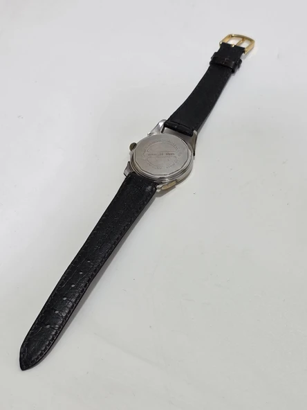 Mahata 33mm Deri Kordon Altın Kaplama Erkek Kol Saati 2. El - 6