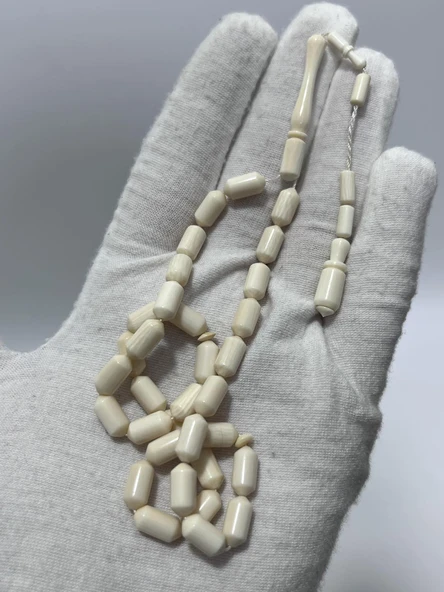 Kesme Fildişi Tesbih 11,83 Gram - Koleksiyonluk Fil Dişi Tespih - 3