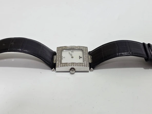Swarovski 30.5mm Deri Kordon Kadın Kol Saati 2.El - Resim 4