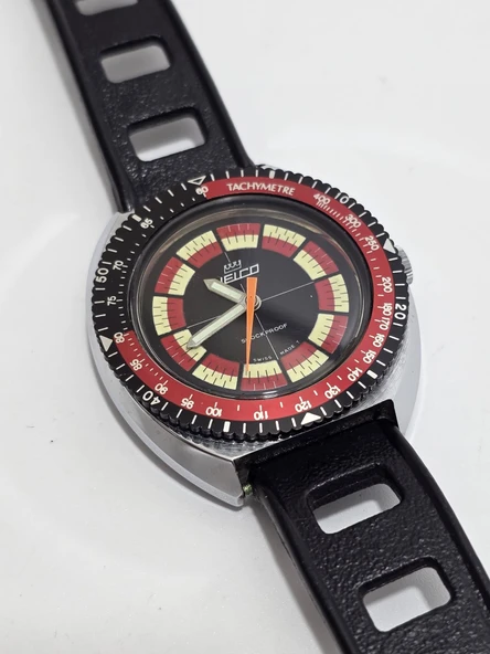 Nelco Ralli Yarış 40mm Deri Kordon Erkek Kol Saati 2.El - Resim 5