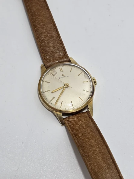 Zenith 33mm Deri Kordon 18K Altın Erkek Kol Saati 2.El