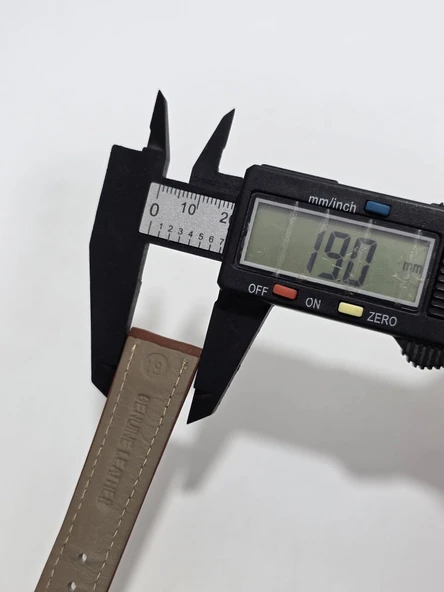 Dikişli Deri Saat Kordonu Taba 19mm - 4