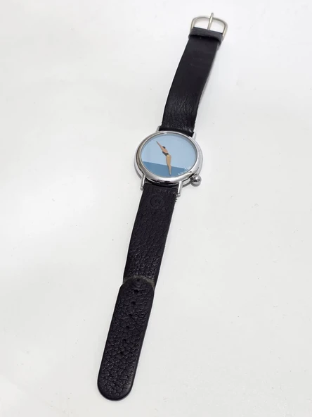 Newtime Yüzücü Temalı 34mm Deri Kordon Kol Saati 2.El - 4