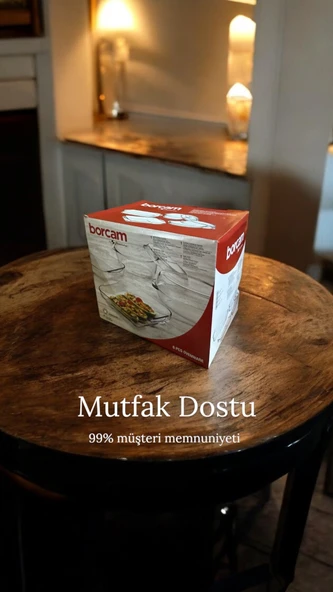 Paşabahçe borcam tepsi tencere seti -6 parça borcam çeyiz seti kutulu - 2