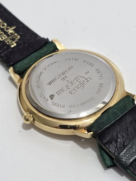 Modern English Gala 38mm Taşlı Deri Kordon Kol Saati 2.El - 4